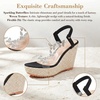 image:imageAllegra K Women Rhinestone Butterfly Transparent Band Platform Sandals  Clear flexible straps create floating effect Peeptoe design 433inch heel Platform height 177 inchesBlack