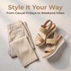 image:imageAllegra K Women Solid Color Hollowout Platform Elastic Band Sandals  PU outsole Opentoe design 236inch heel height 118inch platform height Woven upper Elastic bandBrown