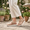 image:imageAllegra K Women Solid Color Hollowout Platform Elastic Band Sandals  PU outsole Opentoe design 236inch heel height 118inch platform height Woven upper Elastic bandBrown