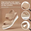 image:imageAllegra K Women Solid Color Hollowout Platform Elastic Band Sandals  PU outsole Opentoe design 236inch heel height 118inch platform height Woven upper Elastic bandBrown