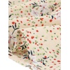 image:imageAllegra K Womens Floral Chiffon Dress 2026 Summer Casual Tie Neck Puff Short Sleeve Tiered Ruffle Smock Mini DressesApricot White