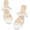 image:imageAllegra K Womens Open Toe Slide on Strappy Stiletto Heels White Sandals 7 M US