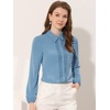 image:imageAllegra K Womens Work Button Down Shirt Lace Trim Business Casual Long Sleeve Blouse Top