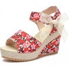 image:imageAllegra K Women Faux Leather Camouflage Laceup Platform Peeptoe Sandals  413inch heel Cushioned comfort Street style photoshoot Cool heightenhancing look Peeptoe designRed1