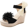 image:imageAllegra K Women Faux Leather Floral Bow Peeptoe Platform Wedge Sandals  413inch heel height 138inch platform Decorative flower accents Feminine touch Peeptoe designBlack