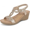 image:imageAllegra K Women Glitter Rhinestone Elastic Band Peep Toe Platform Sandals  TPR Outsole Rhinestone accents across front Elegant luxury 217 inch heel 079 inch platformRose Gold