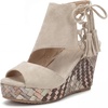 image:imageAllegra K Women Plaid Side Zipper LaceUp Peeptoe Platform Sandals  Perforated upper with rhinestones Air circulation keeps feet cool Classic preppy charm Tie designBeige
