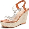image:imageAllegra K Women Rhinestone Butterfly Transparent Band Platform Sandals  Clear flexible straps create floating effect Peeptoe design 433inch heel Platform height 177 inchesOrange