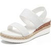 image:imageAllegra K Women Solid Color Hollowout Platform Elastic Band Sandals  PU outsole Opentoe design 236inch heel height 118inch platform height Woven upper Elastic bandWhite