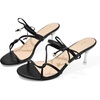 image:imageAllegra K Womens Open Toe Slide on Strappy Stiletto Heels Black Sandals 9 M US