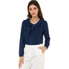 image:imageAllegra K Womens Ruffle Neck Chiffon Blouse Business Office Vintage Peasant Top