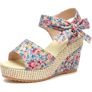 image:imageAllegra K Women Faux Leather Camouflage Laceup Platform Peeptoe Sandals  413inch heel Cushioned comfort Street style photoshoot Cool heightenhancing look Peeptoe designBlue4