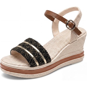 image:imageAllegra K Women Faux Leather Rubber Plaid Buckle Platform Peeptoe Sandals  315inch heel Cushioned footbed Modern comfort Adjustable buckle closure Peeptoe design Platform soleBlack
