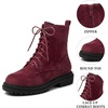 image:imageAllegra K Womens Combat Boots Ankle Booties Laceup Platform Zipper Lug Sole Boots Ankle BootsBurgundy