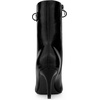image:imageAllegra K Women Faux Leather Lace Up Peep Toe Stiletto Heel Ankle Boots  Pointed toe silhouette Comfortable toe room Versatile for daily wear ABS outsole constructionBlack