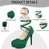 image:imageAllegra K Womens Platform Stiletto High Heels Ankle Strap PumpsGreen