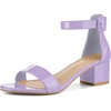image:imageAllegra K Womens Open Toe Low Block Heel Ankle Strap Purple Sandals 6 M US