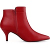 image:imageAllegra K Womens Pointy Toe Zipper Buckle Decor Kitten Heels Ankle Boots  Buckle Deco Side Zipper Heel 2 38 Inches Party Halloween days Christmas Days Dating EveningRed