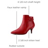 image:imageAllegra K Womens Pointy Toe Zipper Buckle Decor Kitten Heels Ankle Boots  Buckle Deco Side Zipper Heel 2 38 Inches Party Halloween days Christmas Days Dating EveningRed