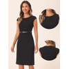 image:imageAllegra K Business Dress for Womens 2026 Belted Office Work Sheath Dress  Elegant Cap Sleeve DressBlack