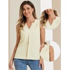 image:imageAllegra K Sleeveless Work Top for Women Summer Dressy Tank Top Pleated V Neck Business Casual Blouse ShirtApricot