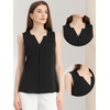 image:imageAllegra K Sleeveless Work Top for Women Summer Dressy Tank Top Pleated V Neck Business Casual Blouse ShirtBlack