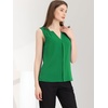 image:imageAllegra K Sleeveless Work Top for Women Summer Dressy Tank Top Pleated V Neck Business Casual Blouse ShirtGreen