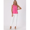 image:imageAllegra K Sleeveless Work Top for Women Summer Dressy Tank Top Pleated V Neck Business Casual Blouse ShirtHot Pink