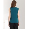 image:imageAllegra K Sleeveless Work Top for Women Summer Dressy Tank Top Pleated V Neck Business Casual Blouse ShirtPeacock Blue