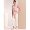 image:imageAllegra K Sleeveless Work Top for Women Summer Dressy Tank Top Pleated V Neck Business Casual Blouse ShirtPink