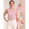 image:imageAllegra K Sleeveless Work Top for Women Summer Dressy Tank Top Pleated V Neck Business Casual Blouse ShirtPink