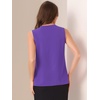 image:imageAllegra K Sleeveless Work Top for Women Summer Dressy Tank Top Pleated V Neck Business Casual Blouse ShirtPurple