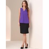 image:imageAllegra K Sleeveless Work Top for Women Summer Dressy Tank Top Pleated V Neck Business Casual Blouse ShirtPurple