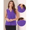 image:imageAllegra K Sleeveless Work Top for Women Summer Dressy Tank Top Pleated V Neck Business Casual Blouse ShirtPurple