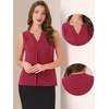 image:imageAllegra K Sleeveless Work Top for Women Summer Dressy Tank Top Pleated V Neck Business Casual Blouse ShirtRed