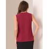 image:imageAllegra K Sleeveless Work Top for Women Summer Dressy Tank Top Pleated V Neck Business Casual Blouse ShirtRed