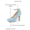 image:imageAllegra K Women Low Platform Round Toe Stiletto Heels Ankle Strap Pumps  Pumps With Closed Toe 3 78 inches Heel Comfortable Heel Pump Summer Dress Shoes for Party OfficeSky Blue