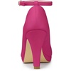 image:imageAllegra K Women Low Platform Round Toe Stiletto Heels Ankle Strap Pumps  Pumps With Closed Toe 3 78 inches Heel Comfortable Heel Pump Summer Dress Shoes for Party OfficeHot Pink