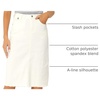 image:imageAllegra K Womens Casual Jean Skirt Raw Hem Stretch High Waist Denim Skirts  Below the Knee Classic Denim Fabric H Line Trendy Fashion Casual Midi Length Western OutiftsWhite