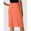 image:imageAllegra K Womens Casual Jean Skirt Raw Hem Stretch High Waist Denim Skirts  Below the Knee Classic Denim Fabric H Line Trendy Fashion Casual Midi Length Western OutiftsRed Orange