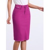 image:imageAllegra K Womens Casual Jean Skirt Raw Hem Stretch High Waist Denim Skirts  Below the Knee Classic Denim Fabric H Line Trendy Fashion Casual Midi Length Western OutiftsPlum Purple