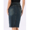 image:imageAllegra K Womens Casual Jean Skirt Raw Hem Stretch High Waist Denim Skirts  Below the Knee Classic Denim Fabric H Line Trendy Fashion Casual Midi Length Western OutiftsVintage Grey Blue