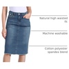 image:imageAllegra K Womens Casual Jean Skirt Raw Hem Stretch High Waist Denim Skirts  Below the Knee Classic Denim Fabric H Line Trendy Fashion Casual Midi Length Western OutiftsBlue
