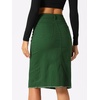image:imageAllegra K Womens Casual Jean Skirt Raw Hem Stretch High Waist Denim Skirts  Below the Knee Classic Denim Fabric H Line Trendy Fashion Casual Midi Length Western OutiftsGreen