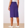 image:imageAllegra K Womens Casual Jean Skirt Raw Hem Stretch High Waist Denim Skirts  Below the Knee Classic Denim Fabric H Line Trendy Fashion Casual Midi Length Western OutiftsPurple