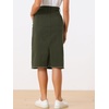 image:imageAllegra K Womens Casual Jean Skirt Raw Hem Stretch High Waist Denim Skirts  Below the Knee Classic Denim Fabric H Line Trendy Fashion Casual Midi Length Western OutiftsArmy Green