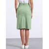 image:imageAllegra K Womens Casual Jean Skirt Raw Hem Stretch High Waist Denim Skirts  Below the Knee Classic Denim Fabric H Line Trendy Fashion Casual Midi Length Western OutiftsLight Green