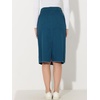 image:imageAllegra K Womens Casual Jean Skirt Raw Hem Stretch High Waist Denim Skirts  Below the Knee Classic Denim Fabric H Line Trendy Fashion Casual Midi Length Western OutiftsPeacock Blue