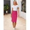 image:imageAllegra K Womens Casual Jean Skirt Raw Hem Stretch High Waist Denim Skirts  Below the Knee Classic Denim Fabric H Line Trendy Fashion Casual Midi Length Western OutiftsHot Pink