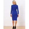 image:imageAllegra K Womens Long Sleeve Office Work Peplum Sheath Dress  Crew Neck Bellow the Knee Dressy Casual Business Formal Outfits Professional Interview OutfitsRoyal Blue